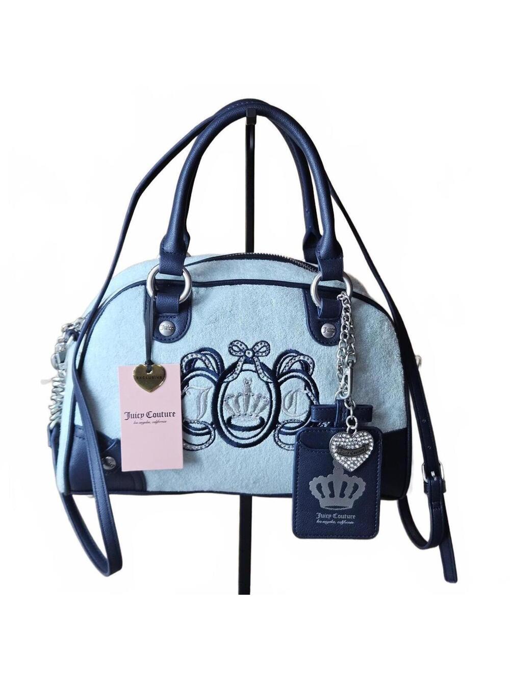 Juicy Couture Juicy Lovers Club Bowler Bag Crossbody Pastel Turquoise NWT